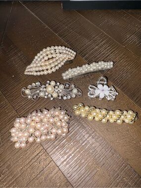 Pearl and Crystal Decorative Hair Clip Set - Elegant Women Jewelry